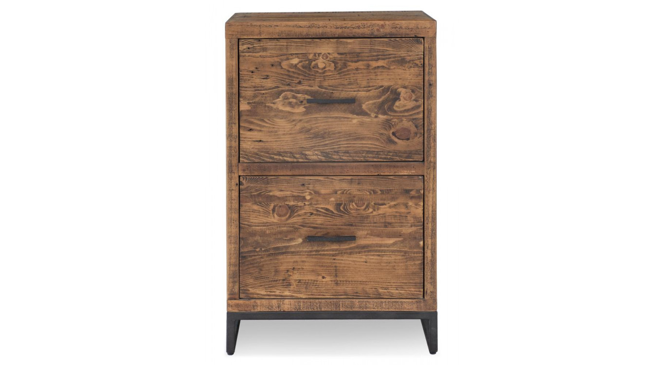 Nachttisch mit 2 Schubladen Holz Metall Braun 50x42x81cm