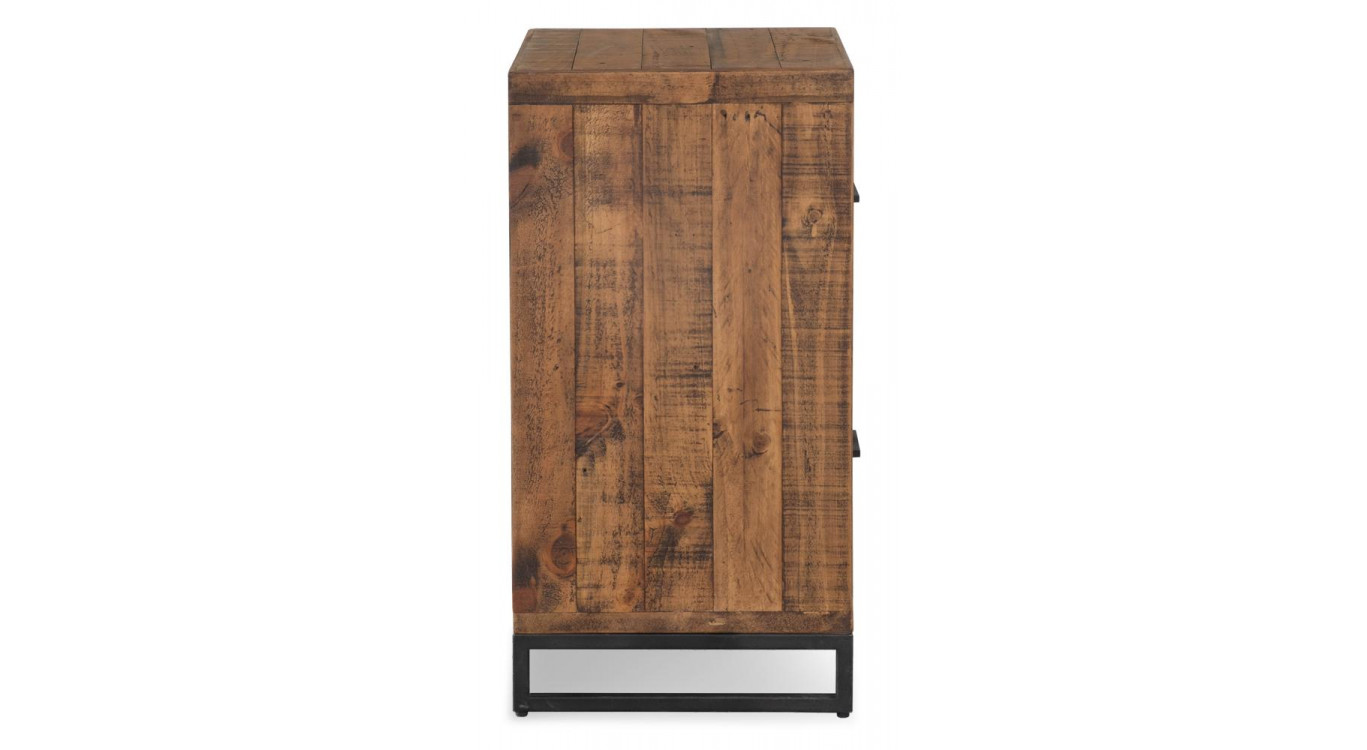Nachttisch mit 2 Schubladen Holz Metall Braun 50x42x81cm