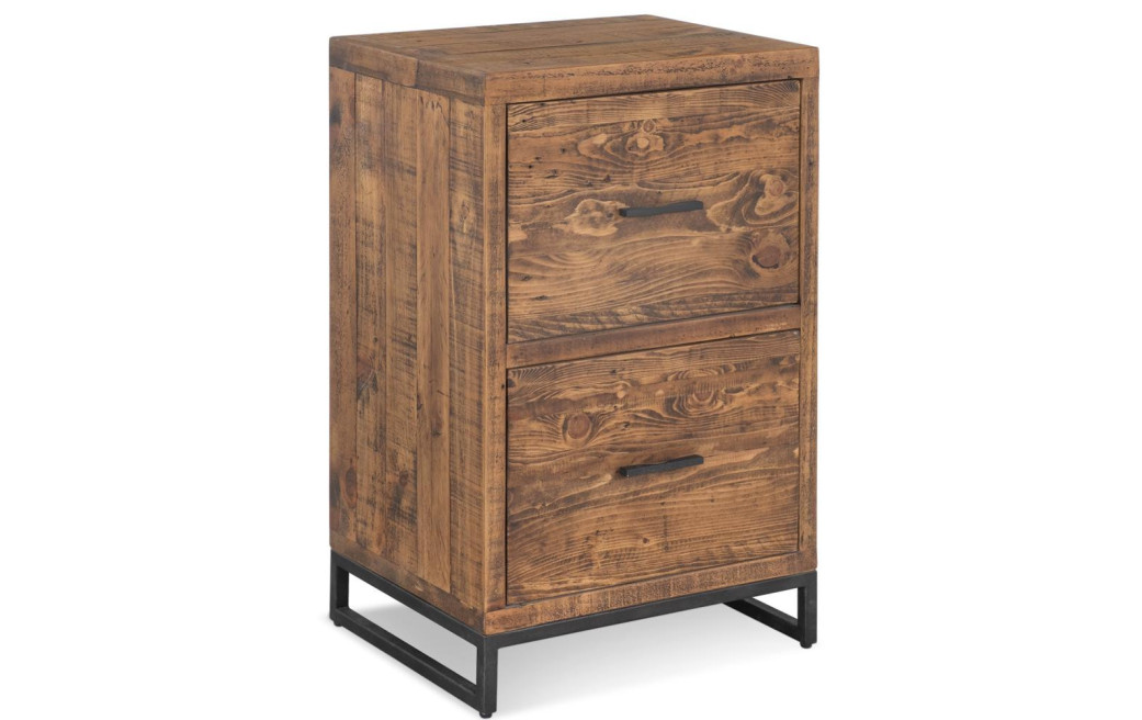 Nachttisch mit 2 Schubladen Holz Metall Braun 50x42x81cm