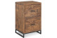 Nachttisch mit 2 Schubladen Holz Metall Braun 50x42x81cm