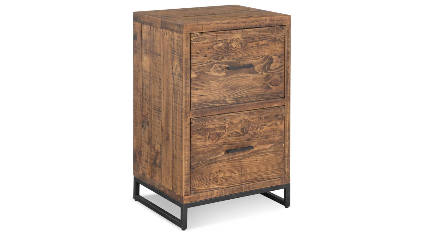 Nachttisch mit 2 Schubladen Holz Metall Braun 50x42x81cm