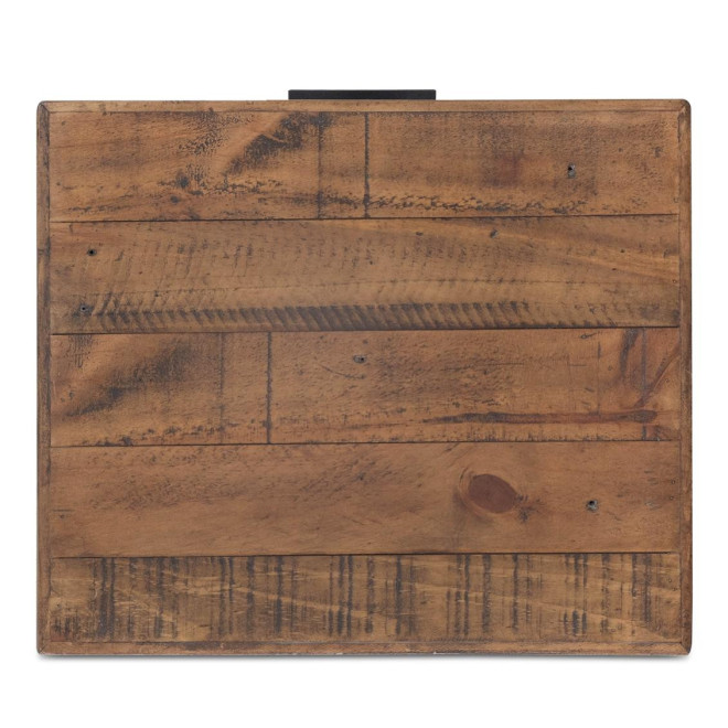 Table De Chevet 2 Tiroirs Bois Métal Marron 50x42x81cm