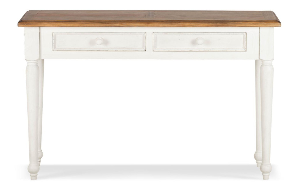 Console 2 Tiroirs Bois Blanc 120x35x75cm Console 2 Tiroirs Bois Blanc 120x35x75cm