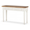 Console 2 Tiroirs Bois Blanc 120x35x75cm