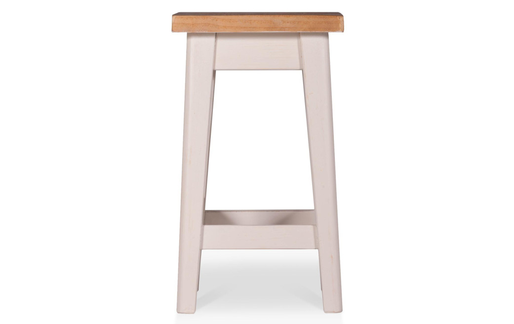 Lot de 2 Tabourets Bois Blanc 35x35x61cm Lot de 2 Tabourets Bois Blanc 35x35x61cm