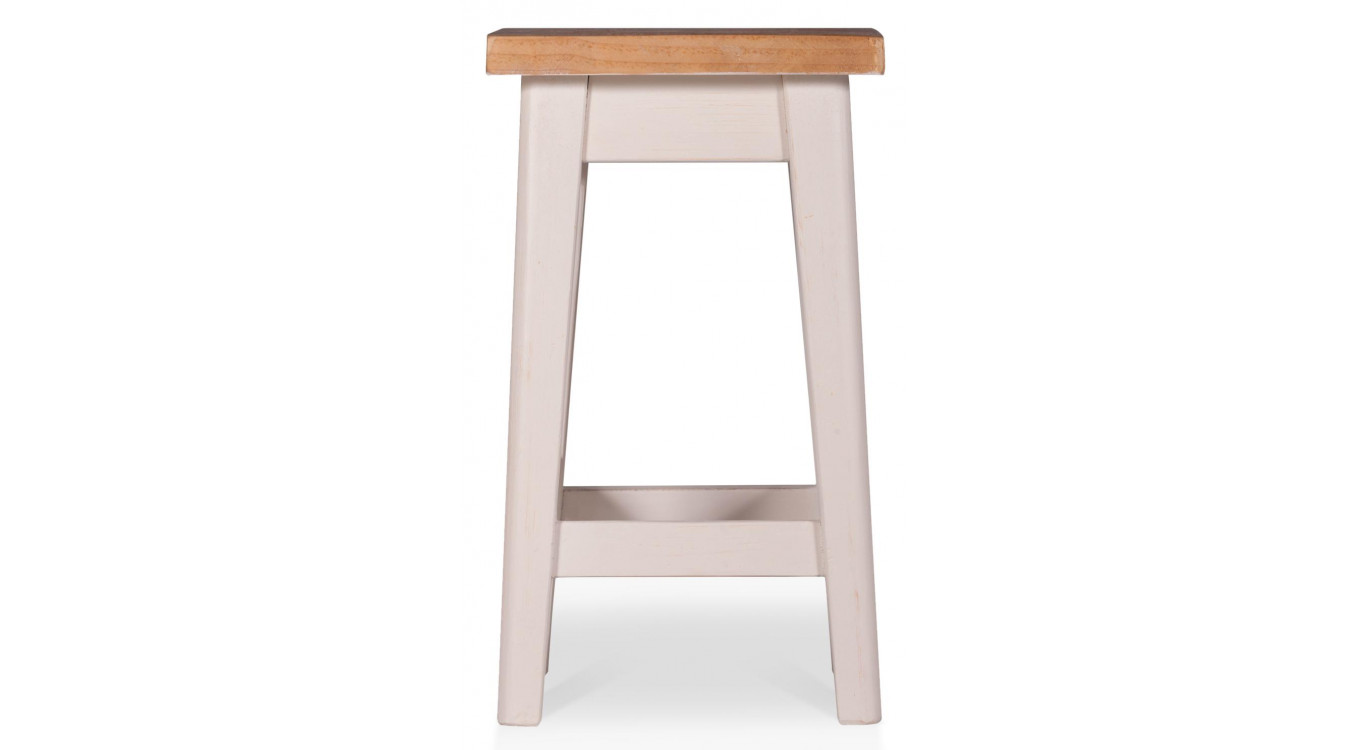2er-Set Holzhocker Weiß 35x35x61cm