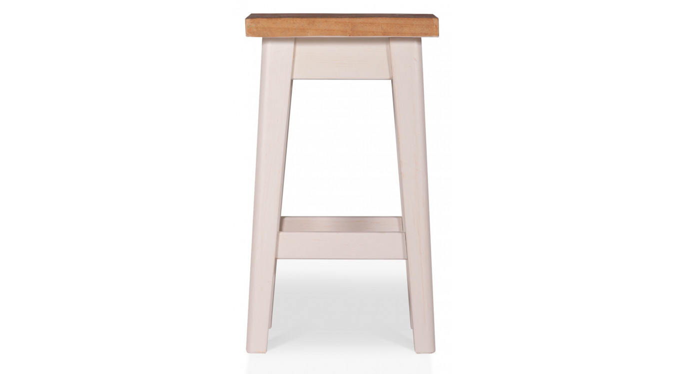2er-Set Holzhocker Weiß 35x35x61cm