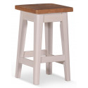 Set of 2 White Wooden Stools 35x35x61cm