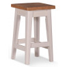 Lot de 2 Tabourets Bois Blanc 35x35x61cm