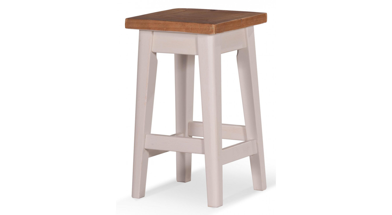 2er-Set Holzhocker Weiß 35x35x61cm