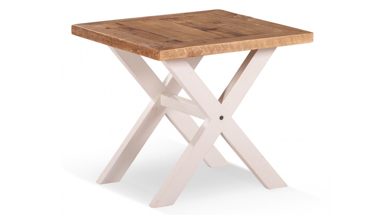 Table De Chevet Bois Blanc 60x60x41cm