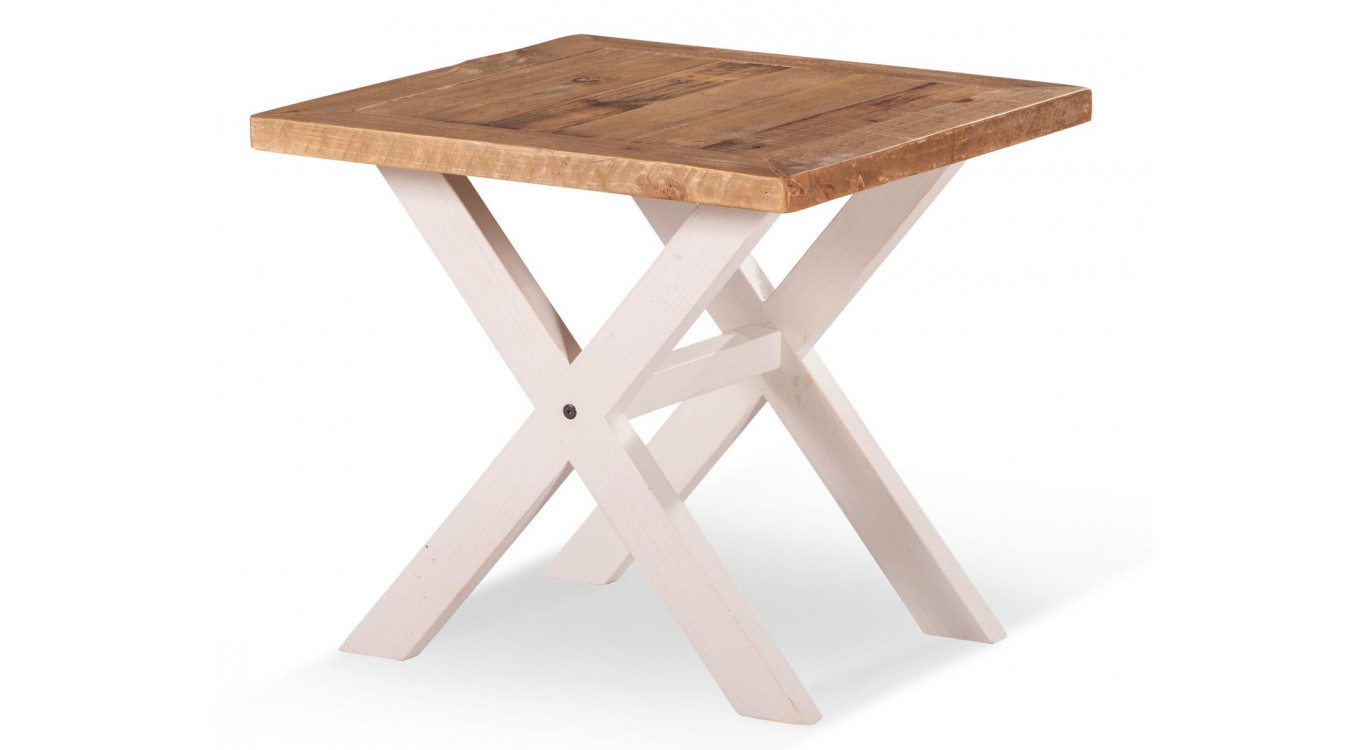 Table De Chevet Bois Blanc 60x60x41cm