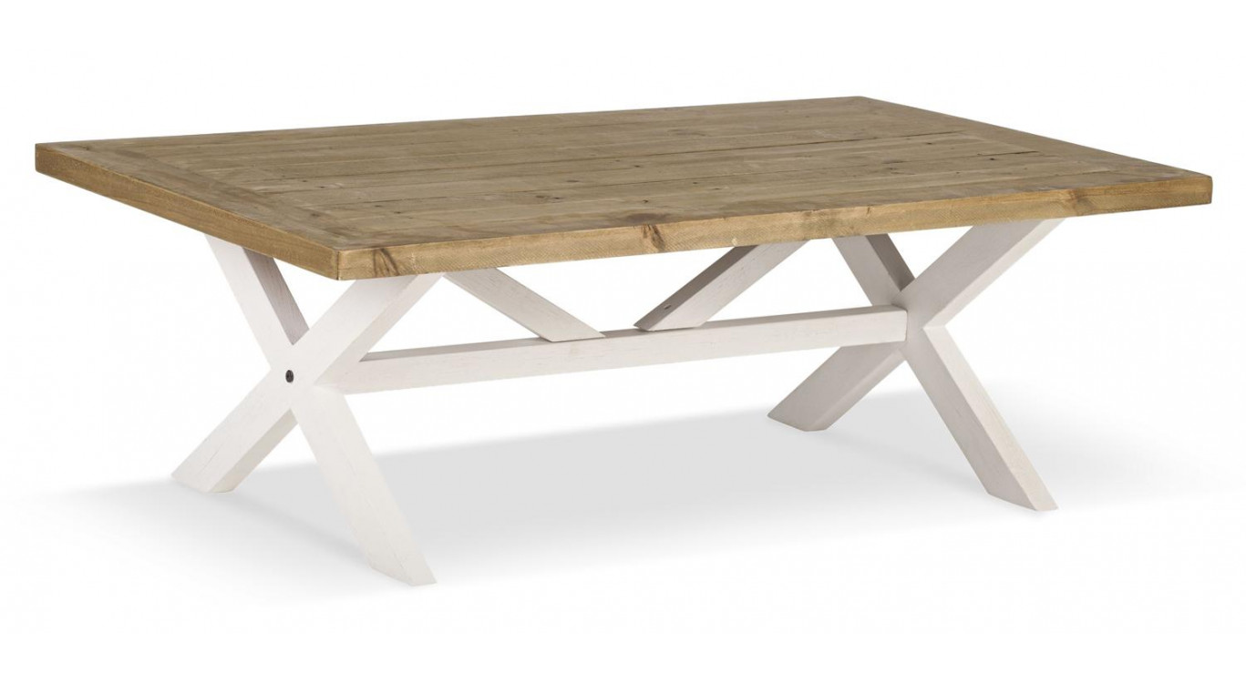 Table Basse Bois Blanc 120x75x41cm