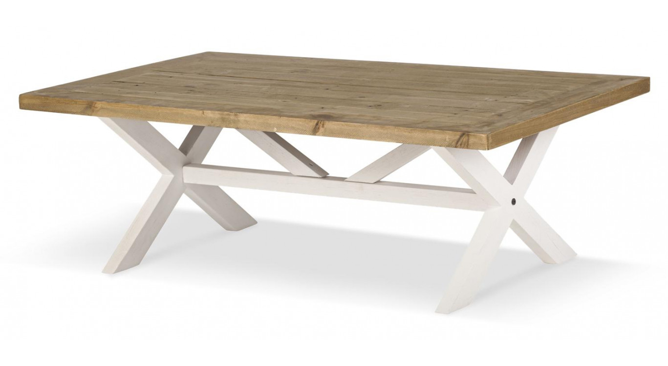 Table Basse Bois Blanc 120x75x41cm