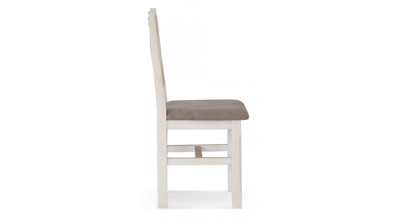 Lot de 2 Chaises Bois Blanc 47x51.5x102cm