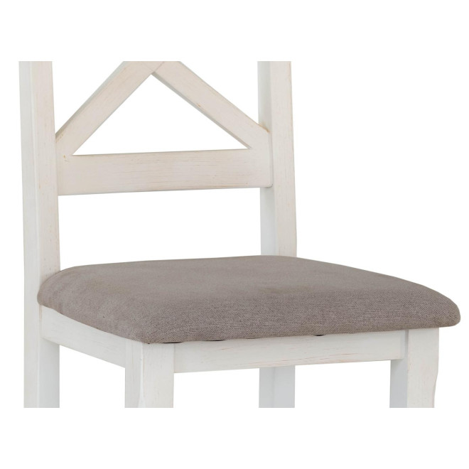 Lot de 2 Chaises Bois Blanc 47x51.5x102cm