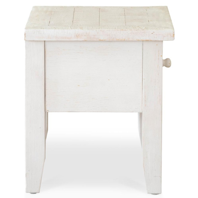 Nachttisch 1 Schublade Holz Weiß 60x44x50cm