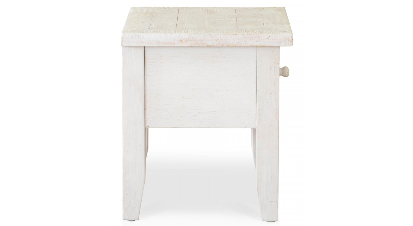 Table De Chevet 1 Tiroir Bois Blanc 60x44x50cm