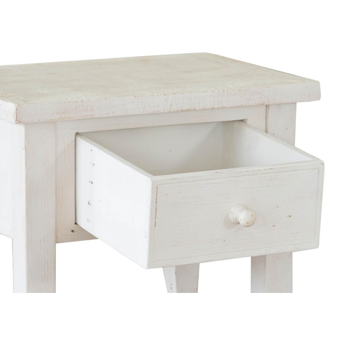 Nachttisch 1 Schublade Holz Weiß 60x44x50cm