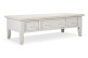Table Basse 3 Tiroirs Bois Blanc 140x70x45cm