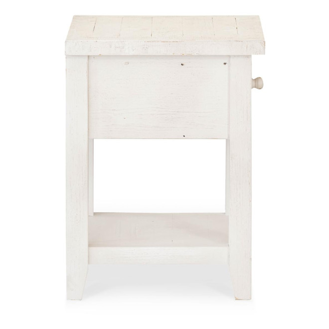 Nachttisch 1 Schublade Holz Weiß 50x45x60cm