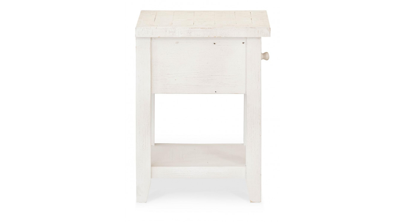 Nachttisch 1 Schublade Holz Weiß 50x45x60cm