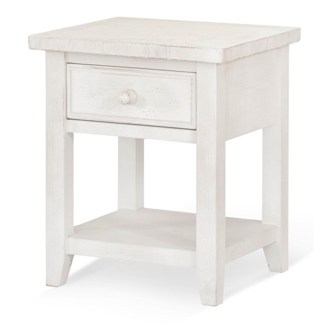 Table De Chevet 1 Tiroir Bois Blanc 50x45x60cm