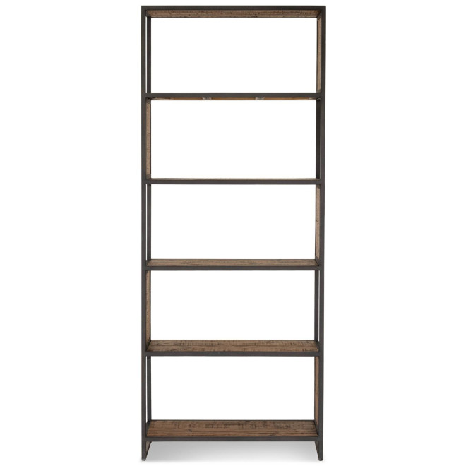 Bücherregal Holz Metall Braun 80x38x198cm