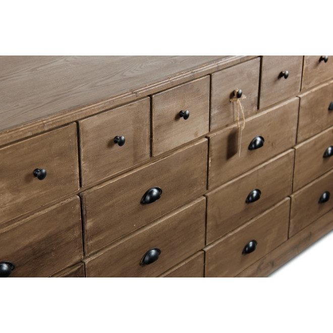 Wochenmöbel Chiffonnier Grainetier Holz 13 Schubladen Braun 199x55x85cm