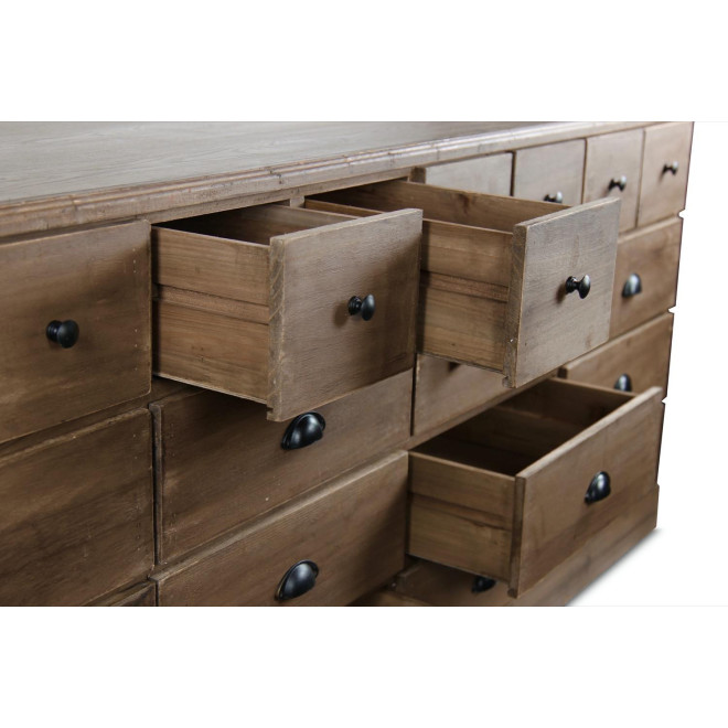 Wochenmöbel Chiffonnier Grainetier Holz 13 Schubladen Braun 199x55x85cm