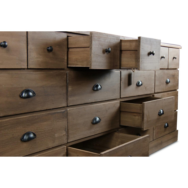 Wochenmöbel Chiffonnier Grainetier Holz 13 Schubladen Braun 199x55x85cm