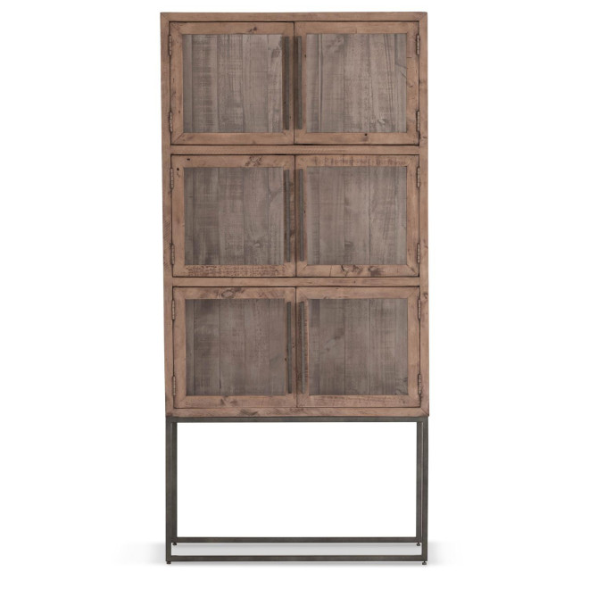 Vaisselier Bois Métal Marron 87x38x180cm