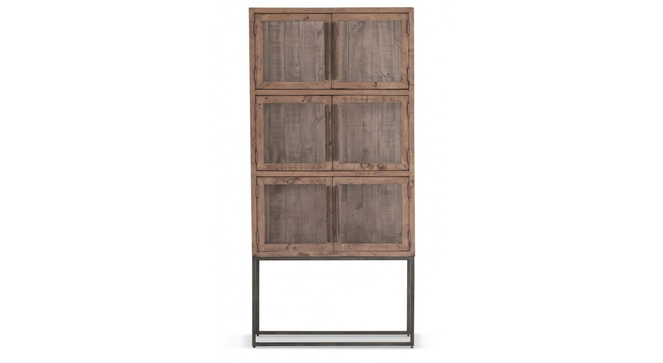 Vaisselier Bois Métal Marron 87x38x180cm