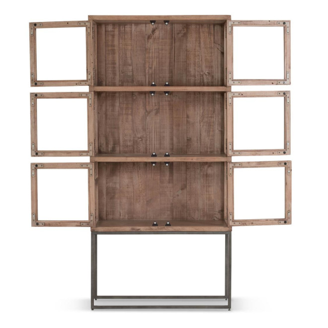 Vaisselier Bois Métal Marron 87x38x180cm