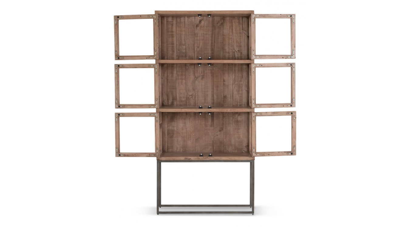 Vaisselier Bois Métal Marron 87x38x180cm