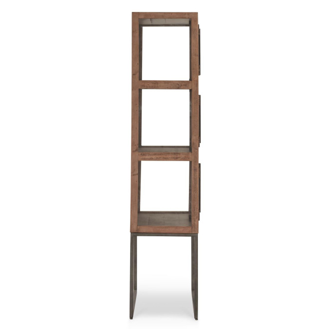 Vaisselier Bois Métal Marron 87x38x180cm