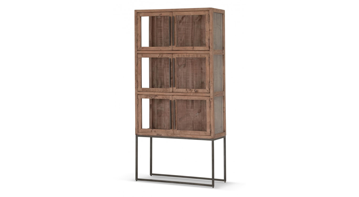 Vaisselier Bois Métal Marron 87x38x180cm