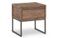 Table De Chevet 1 Tiroir Bois Métal Marron 50x50x55cm