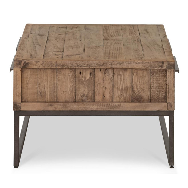 Couchtisch 2 Schubladen Holz Metall Braun 120x60x40cm