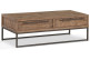 Couchtisch 2 Schubladen Holz Metall Braun 120x60x40cm