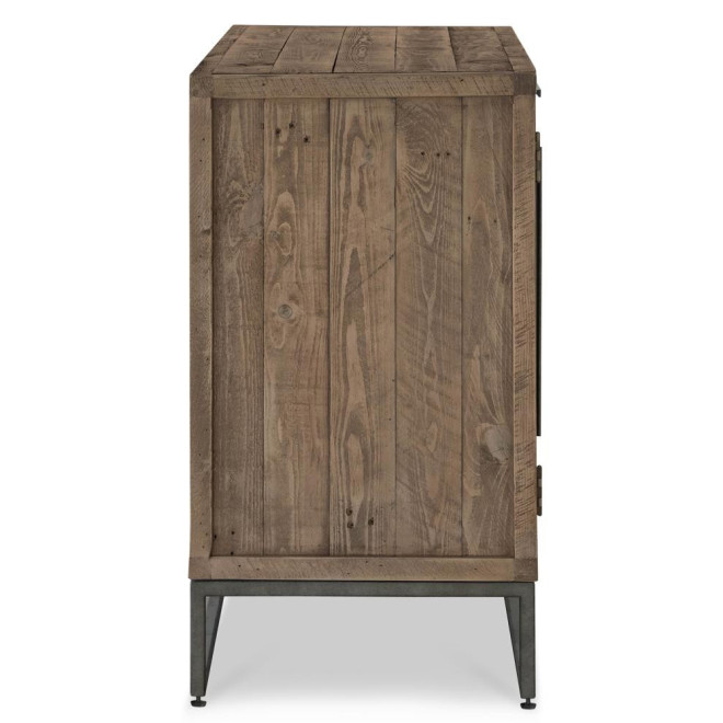 Sideboard mit 3 Schubladen Holz Metall Braun 157.5x45x81cm