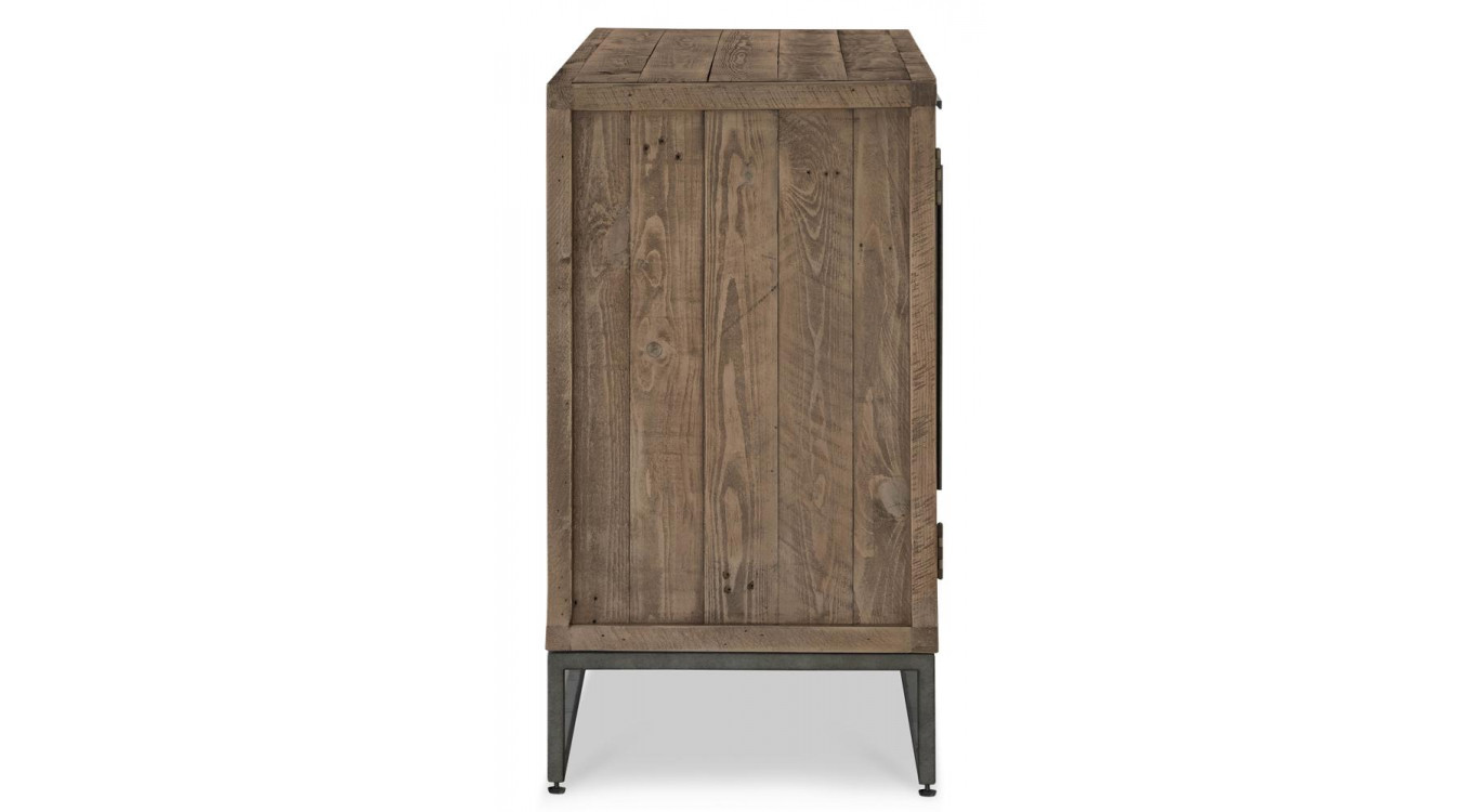 Sideboard mit 3 Schubladen Holz Metall Braun 157.5x45x81cm