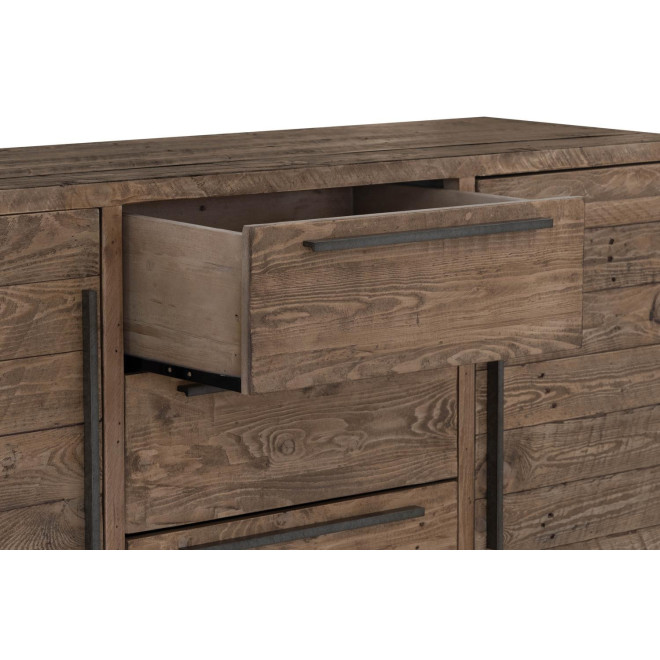 Sideboard mit 3 Schubladen Holz Metall Braun 157.5x45x81cm