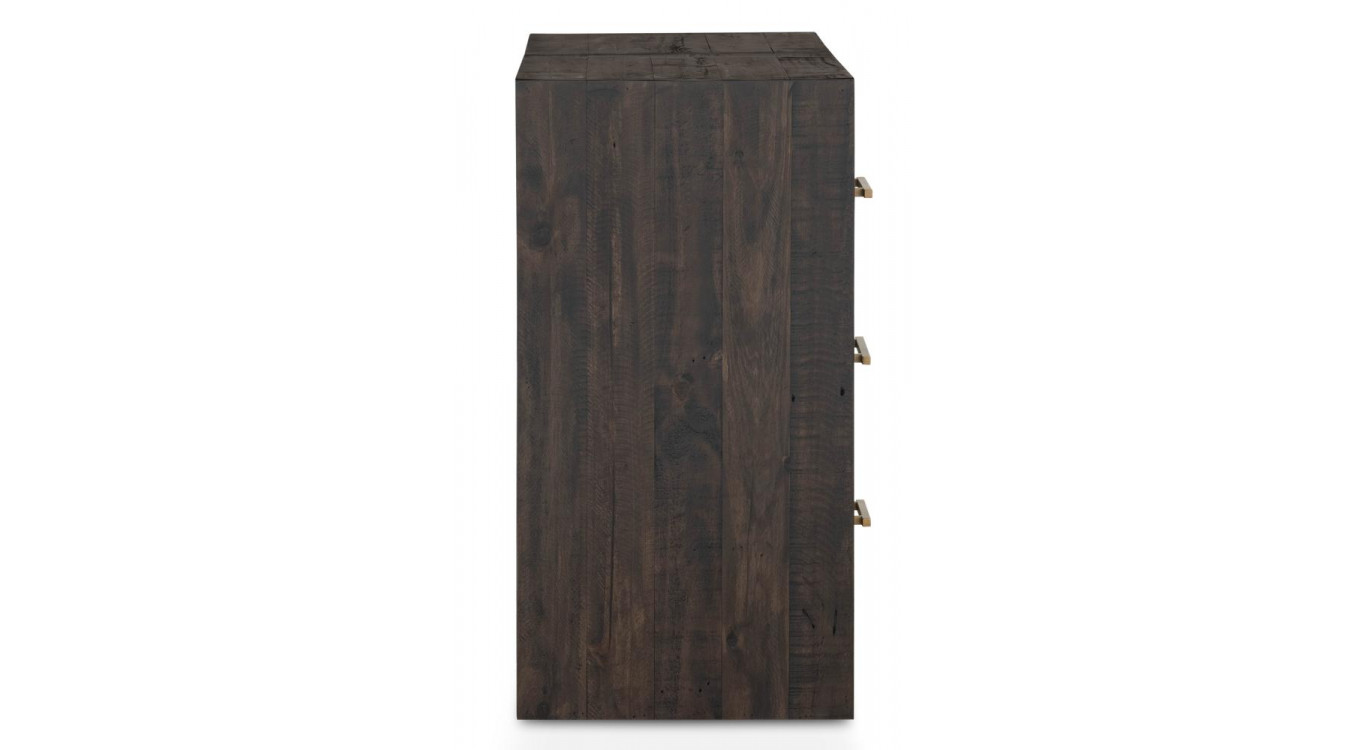 Commode 6 Tiroirs Bois Marron 140x45x85cm