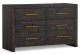Commode 6 Tiroirs Bois Marron 140x45x85cm