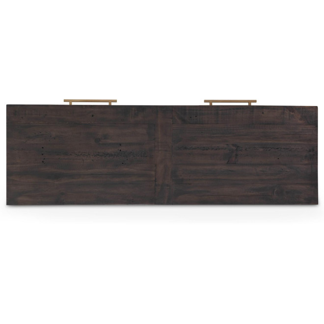 Commode 6 Tiroirs Bois Marron 140x45x85cm
