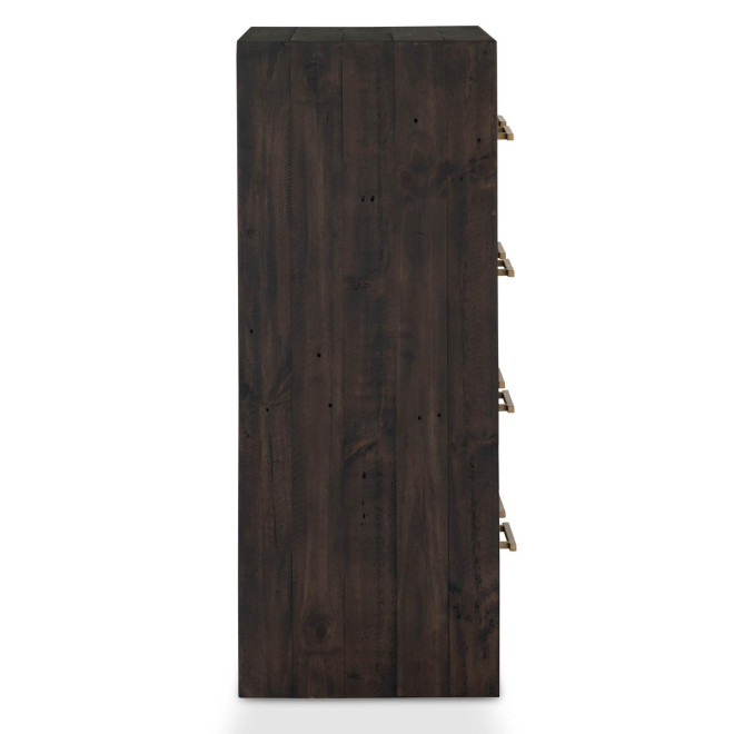 Commode 4 Tiroirs Bois Marron 90x45x115cm