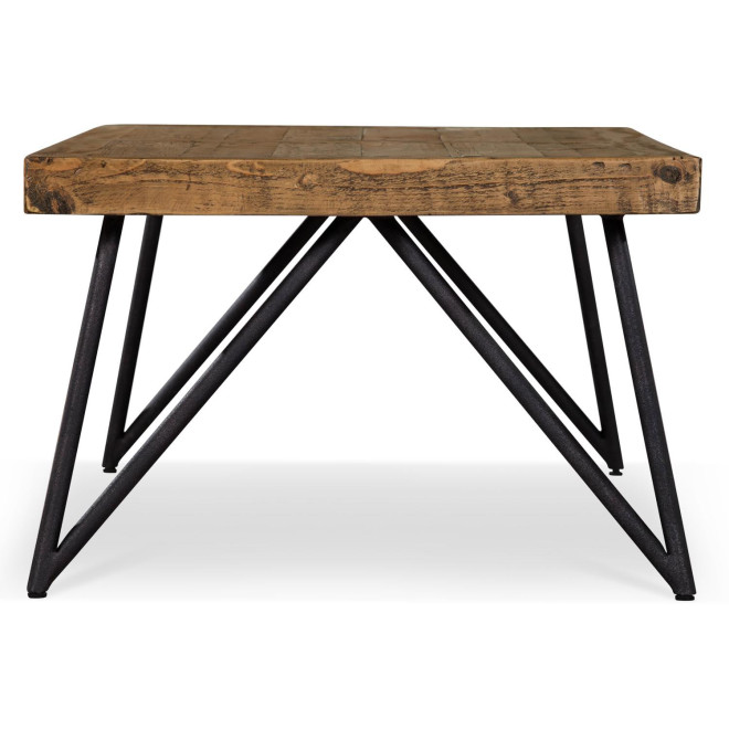 Table Basse Bois Métal Marron 130x70x45cm