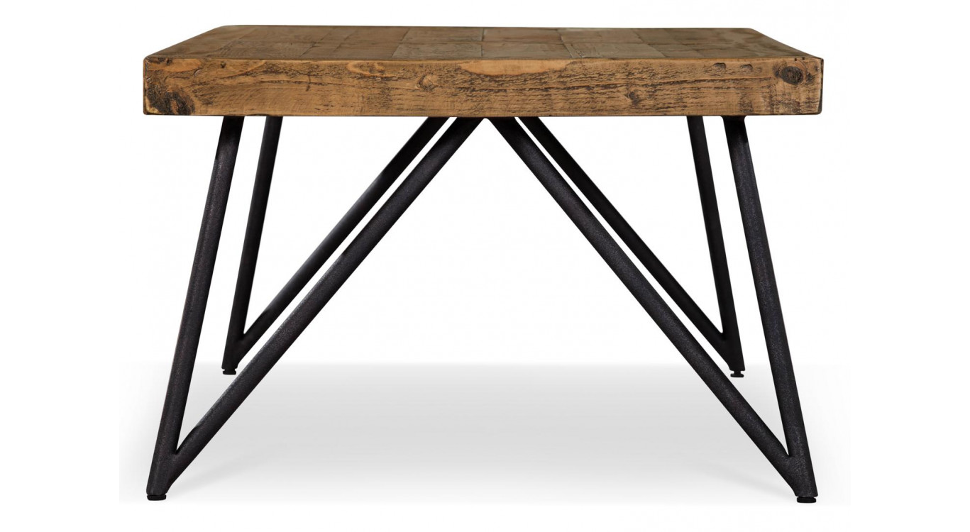 Table Basse Bois Métal Marron 130x70x45cm