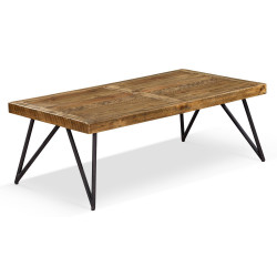 Couchtisch Holz Metall Braun 130x70x45cm